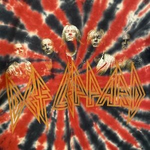 🔥EC🔥DEF LEPPARD  100% Cotton Tie Dye Band T-shirt.